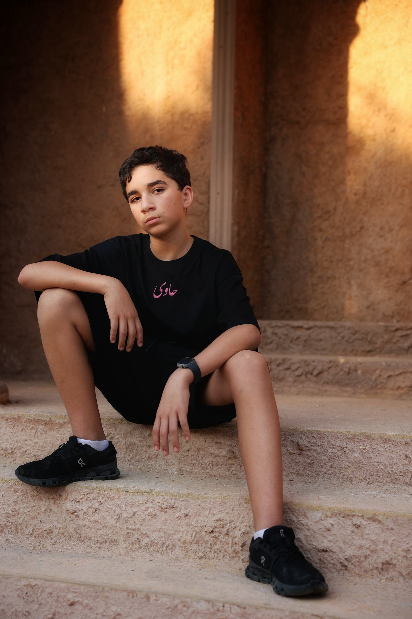 Black "The Basic" Embroidered Logo T-Shirt