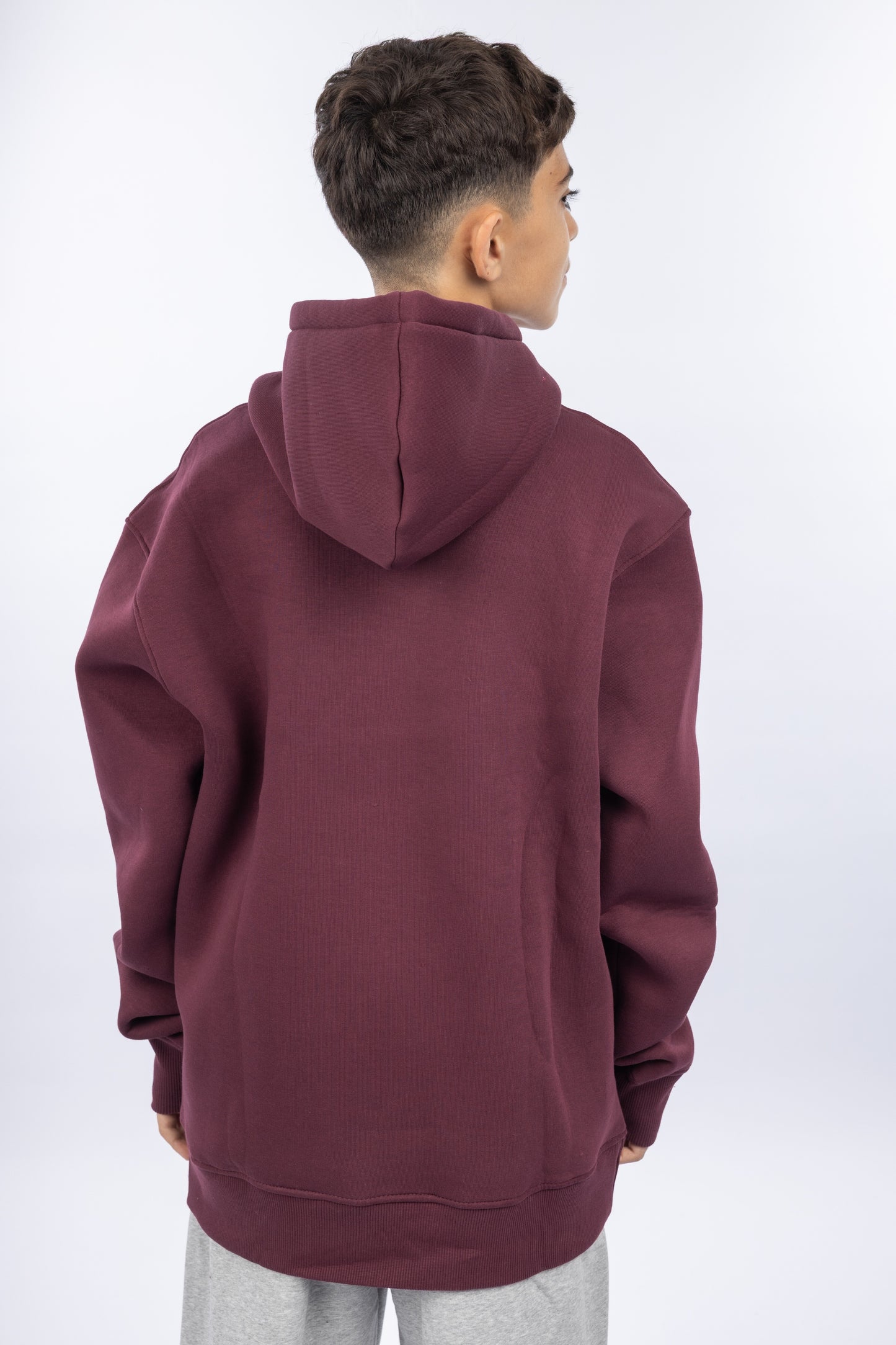 Burgundy Block Logo Hoodie