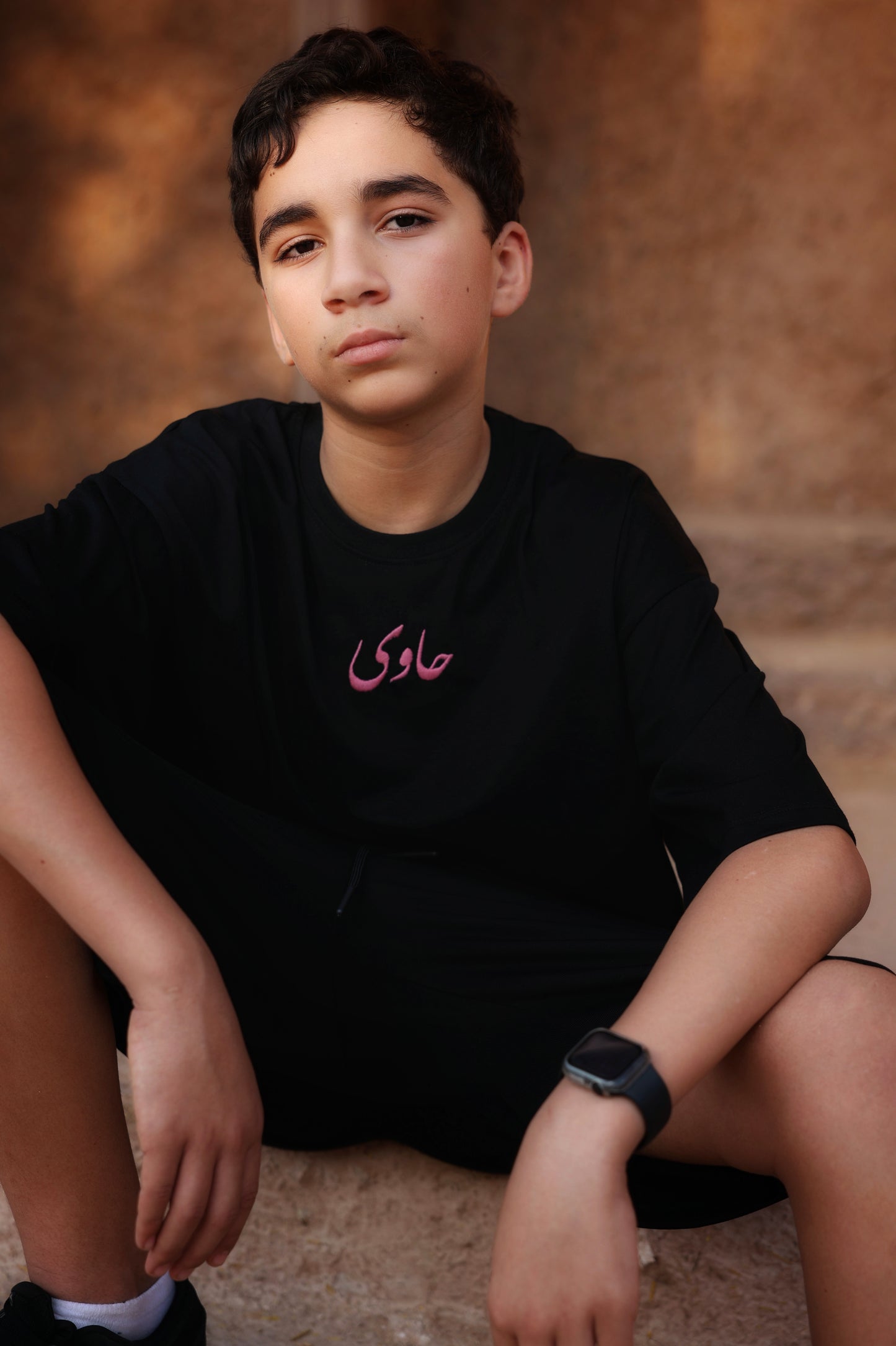 Black "The Basic" Embroidered Logo T-Shirt