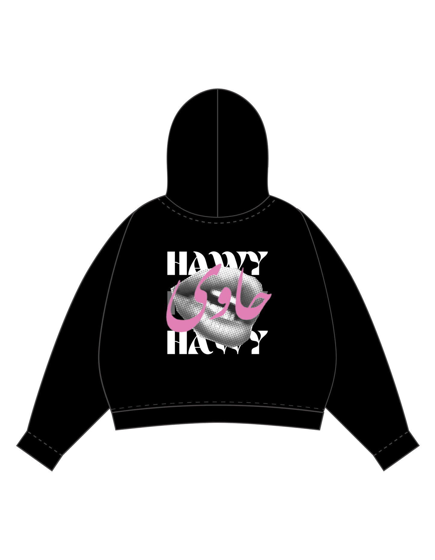 Black "Hawy Lips" Hoodie