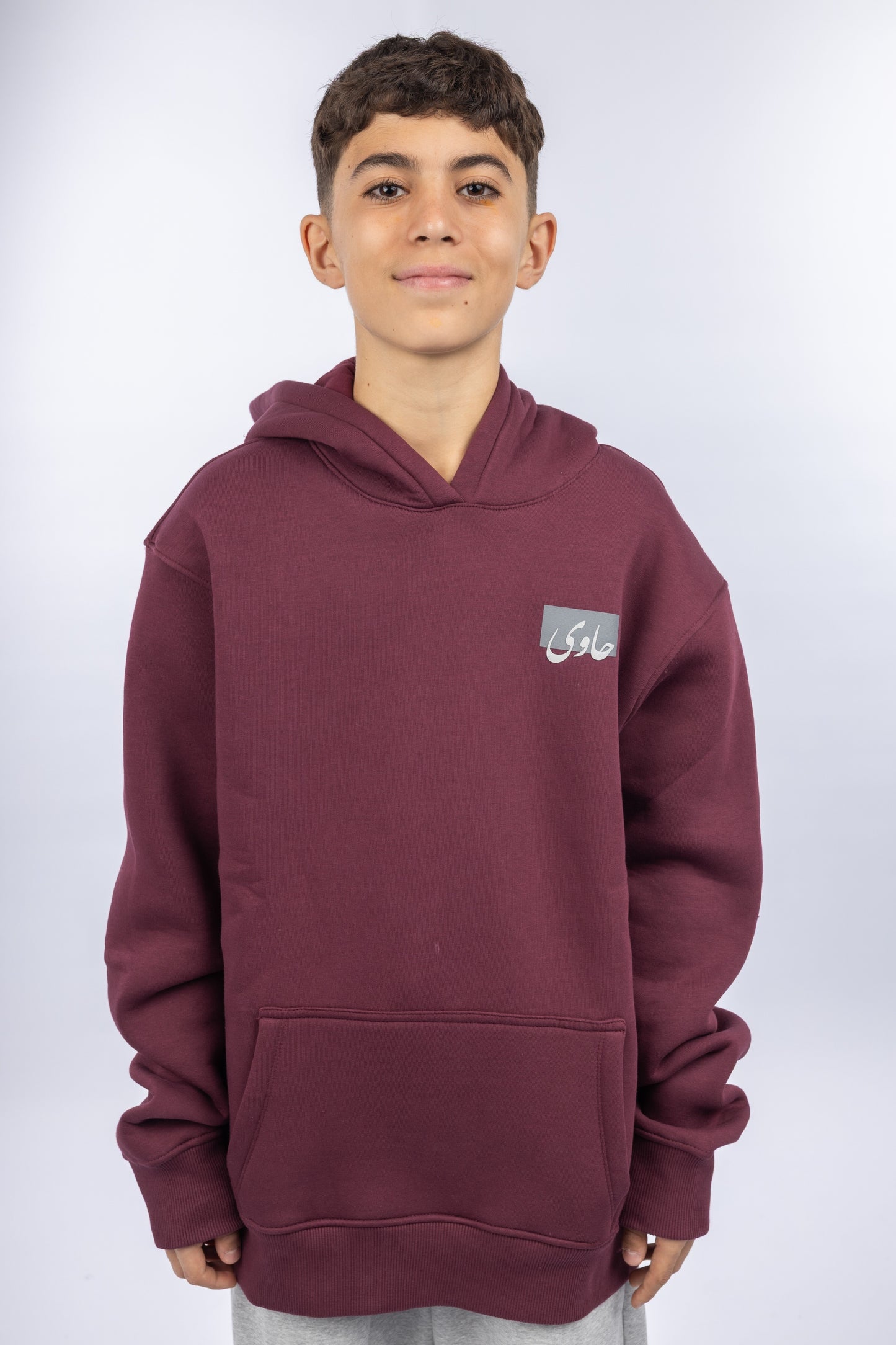 Burgundy Block Logo Hoodie